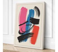 Geometric Impulse Mid Century Canvas Wall Art Print 24x16 Inch