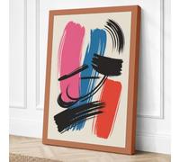 Geometric Impulse Mid Century Canvas Wall Art Print 24x16 Inch