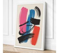Geometric Impulse Mid Century Canvas Wall Art Print 24x16 Inch