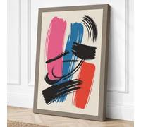 Geometric Impulse Mid Century Canvas Wall Art Print 24x16 Inch
