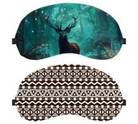 Geometric Indian Pattern 2-Pack Light-Blocking Soft Breathable Eye Masks with Eye Patches and Sleep Masks