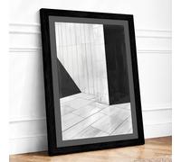 Geometric Interiors Minimalist Framed Wall Art Print A4 (29.7×21cm) Black, Wall Decor for Living Room, Bedroom, Office & Home, Ready to Hang, Art Gift