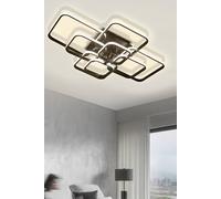 Geometric Interlocking Square Modern Flush Mount Ceiling Light in Black The hot sale Black