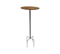 Geometric Iron Plant Stand 82cm Rustic Finish for Garden Decor | Modern minimalist design with clean lines Indoor and outdoor use Spacious 30x82cm for surface Stable ground stake base