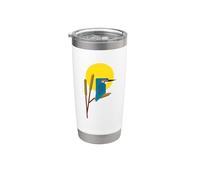 Geometric Kingfisher Minimalist Nature Art Design Stainless Steel Insulated Tumbler