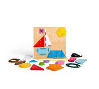 Bigjigs Toys Geometric Lace-a-Shape Game - 44 Geometric Shape Lacing Cards & 6 Laces, Fine Motor Skills Toys, Threading Toys for 2+ Year Olds, Ideal Early Learning & Threading Toddler Toy