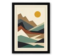 Geometric Landscape Forms Minimalist Framed Wall Art Print A2 (59.4×42cm) Black, Wall Decor for Living Room, Bedroom, Office & Home, Ready to Hang, Art Gift