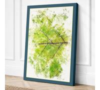 Geometric Leaf Form Botanical Canvas Wall Art Print 36x24 Inch (91 x 61 cm)