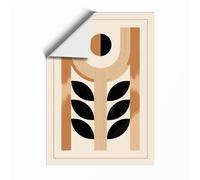 Geometric Leaf Form Botanical Unframed Wall Art Print A2 (59.4×42cm), Wall Decor for Living Room, Bedroom, Office & Home, Art Gift