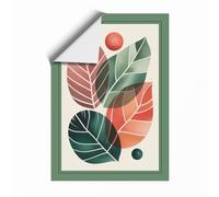 Geometric Leaf Forms Modern Unframed Wall Art Print A3 (42×29.7cm), Wall Decor for Living Room, Bedroom, Office & Home, Art Gift