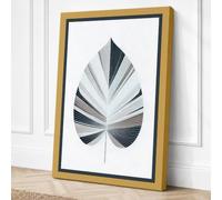 Geometric Leaf Minimalist Canvas Wall Art Print 36x24 Inch (91 x 61 cm)