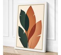 Geometric Leaf Study Canvas Wall Art Print 18x12 Inch (46 x 30 cm)