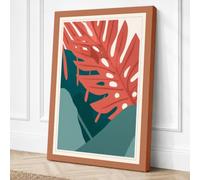 Geometric Leaf Study Canvas Wall Art Print 18x12 Inch (46 x 30 cm)