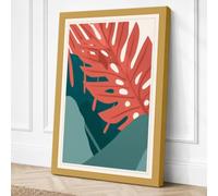 Geometric Leaf Study Canvas Wall Art Print 18x12 Inch (46 x 30 cm)