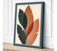 Geometric Leaf Study Canvas Wall Art Print 30x20 Inch (76 x 51 cm)