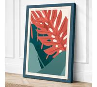 Geometric Leaf Study Canvas Wall Art Print 30x20 Inch (76 x 51 cm)