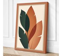 Geometric Leaf Study Canvas Wall Art Print 36x24 Inch (91 x 61 cm)