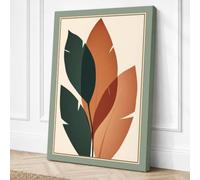 Geometric Leaf Study Canvas Wall Art Print 36x24 Inch (91 x 61 cm)