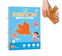 Geometric Learning Shapes, 3D Geometry Book with Pull Twine, Space Thinking Stimulating Educational Game For Preschool