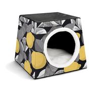 Geometric Lemon Pattern Pet Tent for Small Cats and Dogs,Cat House - Soft Comfort Washable,Dog Bed Open Design Pet Tents Indoor Outdoor Travel
