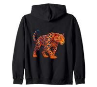 Geometric Leopard Jaguar Predator Polygon Abstract Art Zip Hoodie