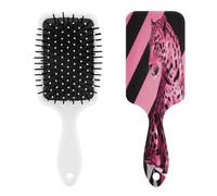 Geometric Leopard Pattern Hairbrush Air Cushion Comb Hair Comb | with Ball-Tipped Bristles and Flexible Cushion Base with Ease and Massage Scalp, for Detangling,Smoothing,Massage