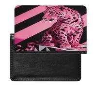 Geometric Leopard Pattern Passport Holder for Women Men Slim Travel Wallet Travel Document Organizer ID Card Protector Case Holders PU Leather Passport Cover Credit Card Holder