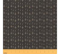 Geometric Line Craft Fabric No Stretch,Bohemia Soft Flannel Polyester,Simple Modern Ideal for Quilting,Crafts & Handmade Artwork,Black Gold 1 Yard Pre-Cut,36" L x 59" W