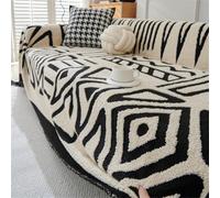 Geometric Line Sofa Throw Blanket for 1 4 Seater Couches Non Slip Large Sofa Cover for L Shape U Corner Sofa Bed or Futon Beige 180 x 130 cm