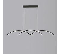 Geometric Linear Pendant Light, Ultra-Thin Metal Hanging Lamp with Silicone Lampshade, Modern LED Chandelier, Black/Gold Long Strip Suspension Lamps, Nordic Simple Island ?Lights