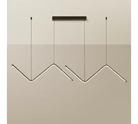 Geometric Linear Pendant Light, Ultra-thin Metal Strip Hanging Lamp with White Silicone Shade, Modern LED Chandelier, Dining Room Long Suspension Lamps, Nordic Minimalist Drop Lights