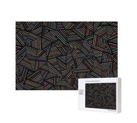 Geometric Linear Rainbow 3D Printed,300 Pieces Wooden Jigsaw Family Game Jigsaw Puzzles for Adults Teens Home Decor