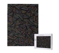 Geometric Linear Rainbow 3D Printed,500 Pieces Wooden Jigsaw Family Game Jigsaw Puzzles for Adults Teens