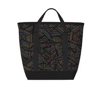 Geometric Linear Rainbow 3D Printed,Lunch Bags Large Capacity Insulated Tote Bag for Women Men Work Picnic Travel