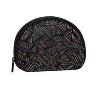 Geometric Linear Rainbow 3D Printed, Women's Storage Bag Shell Makeup Bag Small Coin Purse Shell Change Pouch