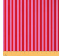 Geometric Lines Craft Fabric No Stretch,Classic Stripe Patchwork Soft Flannel Polyester,Moroccan Y2K Simple Modern Washable Material for Handmade Supplies,Red Pink 1 Yard Pre-Cut,36" L x 59" W