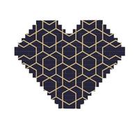 Geometric Lines Print Art Brick Puzzle Heart Shaped DIY Building Blocks Set 3D Jigsaw Home Decor 82 Pieces