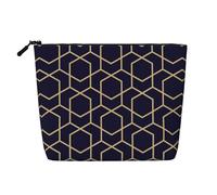 Geometric Lines Print Purse Cosmetic Travel Bag for Toiletries with Zipper Reusable Multipurpose Organizer