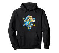 Geometric Lion of Judah - Modern Zionist Illustration Pullover Hoodie