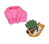 Geometric Little Dog Gypsum Silicone Molds Storage Box Mold for Making Plant Pot Flower Pot Holder Holder for Concrete Cement Resin Casting
