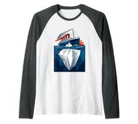 Geometric Low-Poly Art Titanic Shipwreck Ocean Raglan Baseball Tee