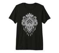 Geometric Mandala Art Lotus Wildflowers Indian Artistic Ink Premium T-Shirt