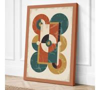 Geometric Mandala Mid-Century Canvas Wall Art Print 36x24 Inch (91 x 61 cm)