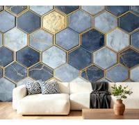 Geometric Marble Mural Wallpaper, Vintage Marble Wall Mural, Agate Art Wallpaper for Living Room Bedroom TV Background Hotel Bar Decor - 366x254cm