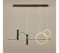 Geometric Metal Pendant Light with Acrylic Shade LED Chandelier for Dining Room Ultra Thin Linear Suspension Lamp
