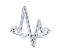 Geometric Midi Knuckle 1MM Band Stackable Chevron Lightening Bolt Heartbeat V Ring .925 Sterling Silver