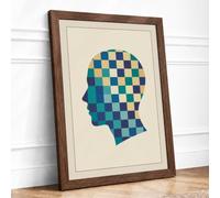 Geometric Mind Modern Framed Wall Art Print A2 (59.4×42cm) Walnut, Wall