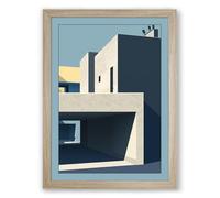 Geometric Modernism Minimalist Framed Wall Art Print A3 (42×29.7cm) Oak, Wall Decor for Living Room, Bedroom, Office & Home, Ready to Hang, Art Gift
