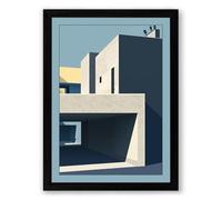 Geometric Modernism Minimalist Framed Wall Art Print A4 (29.7×21cm) Black, Wall Decor for Living Room, Bedroom, Office & Home, Ready to Hang, Art Gift