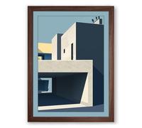Geometric Modernism Minimalist Framed Wall Art Print A4 (29.7×21cm) Walnut, Wall Decor for Living Room, Bedroom, Office & Home, Ready to Hang, Art Gift